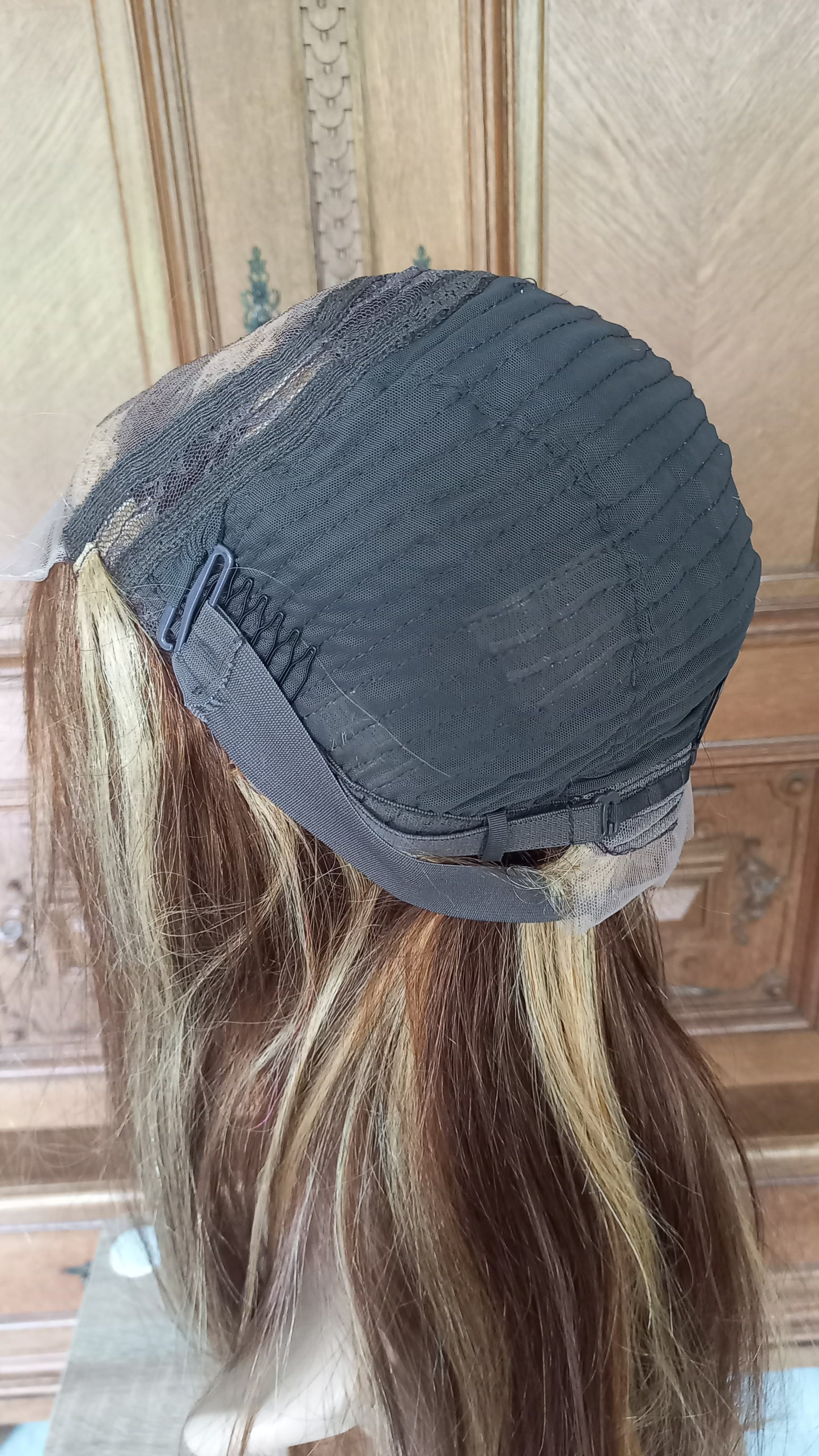 Gerade Echthaar Perücke Highlight Honig Blond 4x4