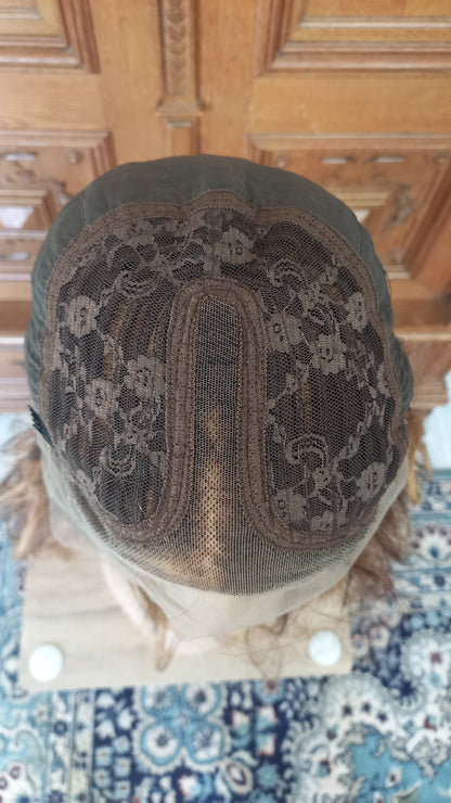 Lang Körper Welle T-Part Echthaarperücke Blond Braun