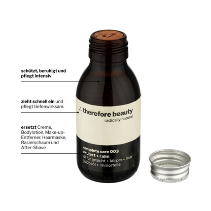 NEU! complete care 003 | Pflegeöl für Gesicht, Körper, Haar | sanft mit Jojoba + Immortelle