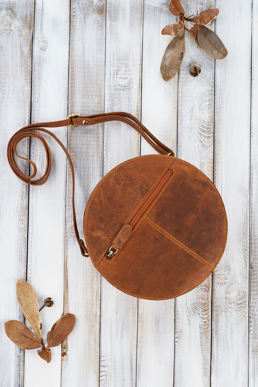 Natural leather bag model 191522 Galanter